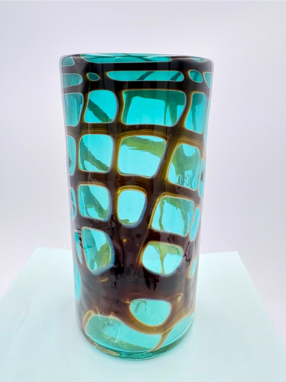 Vintage Studio Contemporary Handblown Art Glass Vase Signed/Dated